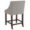 Flash Furniture Carmel Series Grey Fabric/Wood Stool, 24" CH-182020-24-LTGY-F-GG - alternate 3